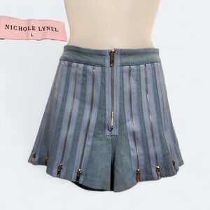 Nicole Lynel Multi-Zipper High Waist Shorts Edgy Industrial Aesthetic Snatched L